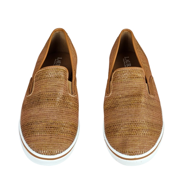 Lauren Ralph Lauren Janis Womens Fashion Slip on Sneakers - Tan - Picture 3 of 11